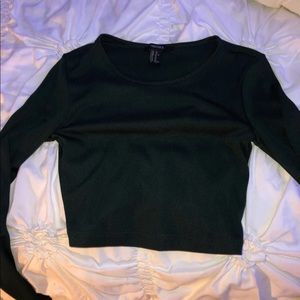Green long sleeve crop top